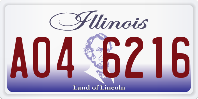 IL license plate A046216