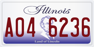 IL license plate A046236