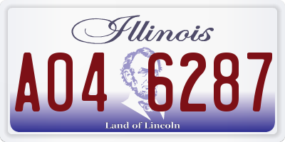 IL license plate A046287