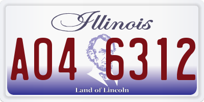 IL license plate A046312