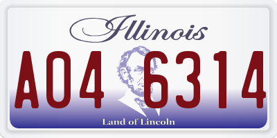 IL license plate A046314
