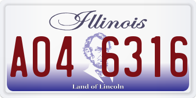 IL license plate A046316