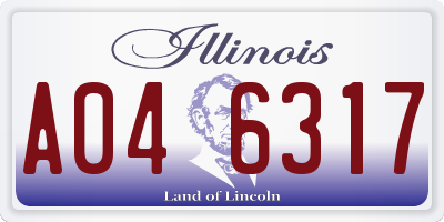 IL license plate A046317