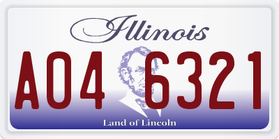 IL license plate A046321
