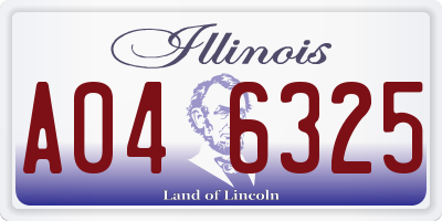 IL license plate A046325