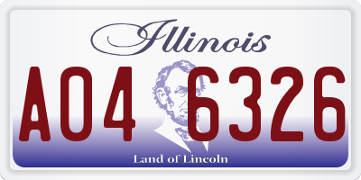 IL license plate A046326