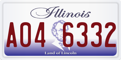 IL license plate A046332