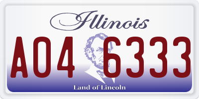 IL license plate A046333