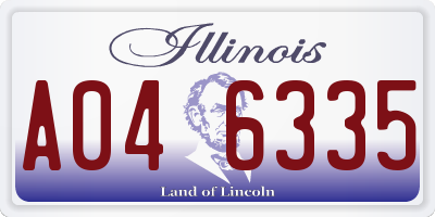 IL license plate A046335