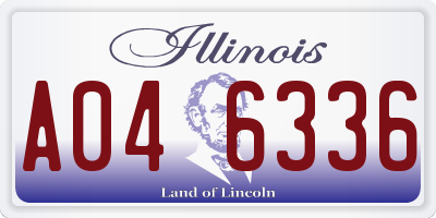 IL license plate A046336
