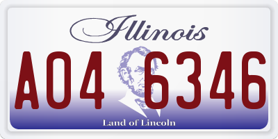 IL license plate A046346