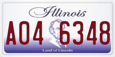 IL license plate A046348