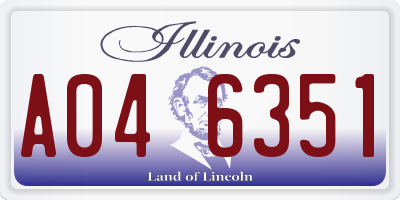 IL license plate A046351