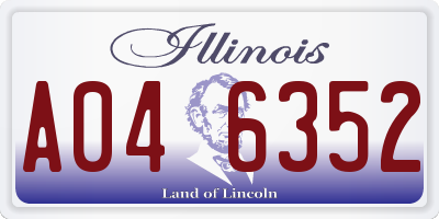 IL license plate A046352