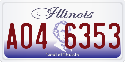 IL license plate A046353