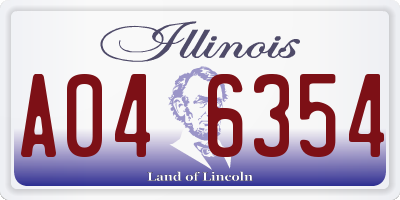 IL license plate A046354