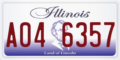 IL license plate A046357