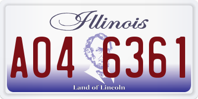 IL license plate A046361
