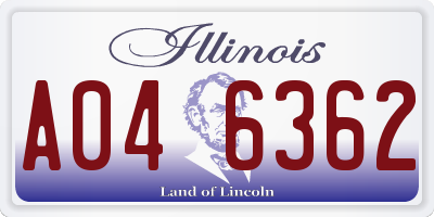 IL license plate A046362