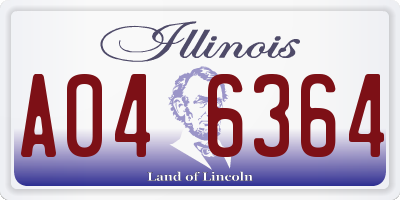 IL license plate A046364