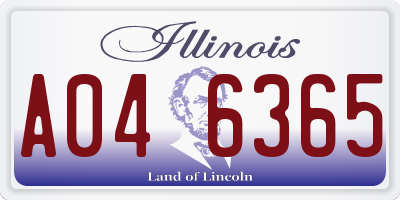 IL license plate A046365