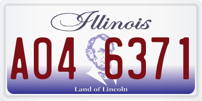 IL license plate A046371