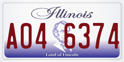 IL license plate A046374