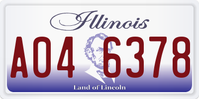 IL license plate A046378