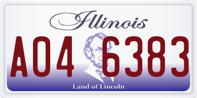 IL license plate A046383