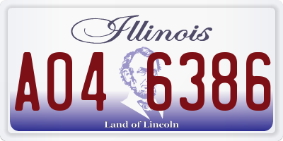 IL license plate A046386
