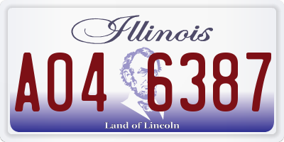 IL license plate A046387