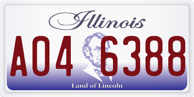 IL license plate A046388