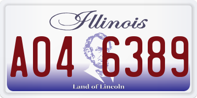 IL license plate A046389