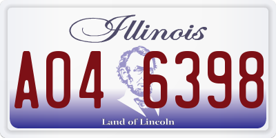 IL license plate A046398