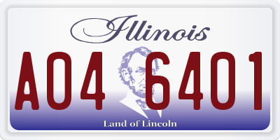 IL license plate A046401