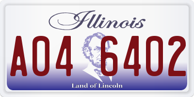 IL license plate A046402