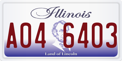 IL license plate A046403