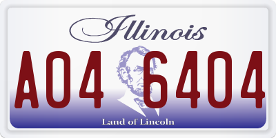 IL license plate A046404