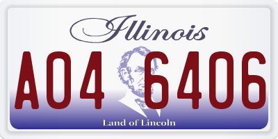 IL license plate A046406