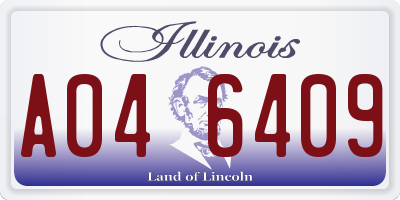 IL license plate A046409