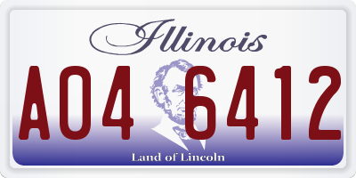 IL license plate A046412