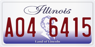 IL license plate A046415