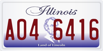 IL license plate A046416