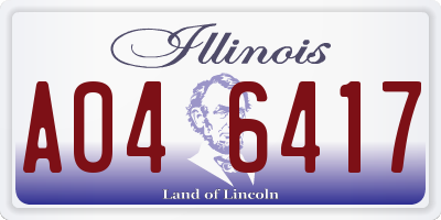 IL license plate A046417
