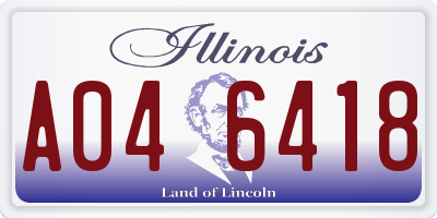 IL license plate A046418