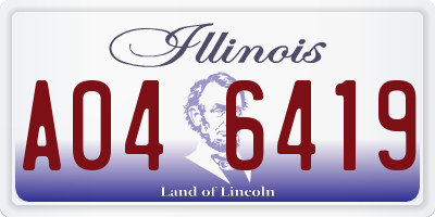 IL license plate A046419