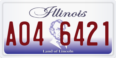 IL license plate A046421