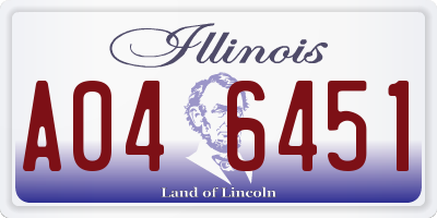 IL license plate A046451