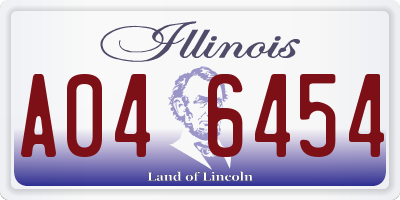 IL license plate A046454