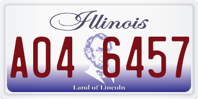 IL license plate A046457